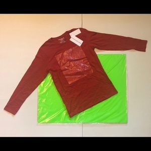 CALVIN KLEIN Red Long Sleeve Shirt Size L/G • NWT